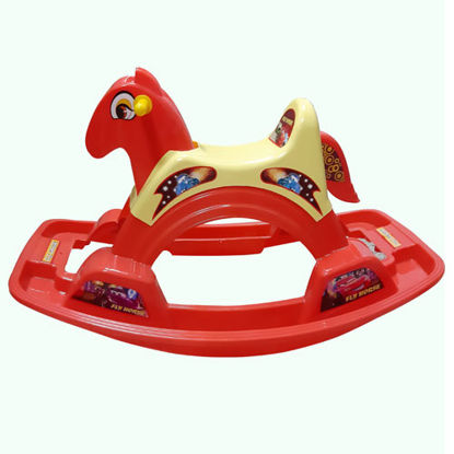 تصویر  راکر کودک قرمز رنگ هانا طرح اسب تکتاز