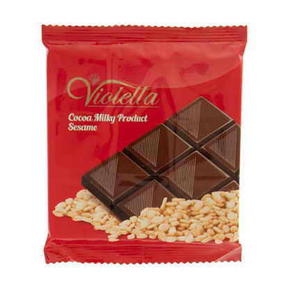 تصویر  تابلت کاکائو ویولتا شیری با کنجد 55 گرمی فرمند