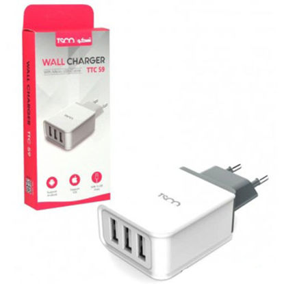 تصویر  شارژر دیواری سه پورت تسکو مدل TTC59