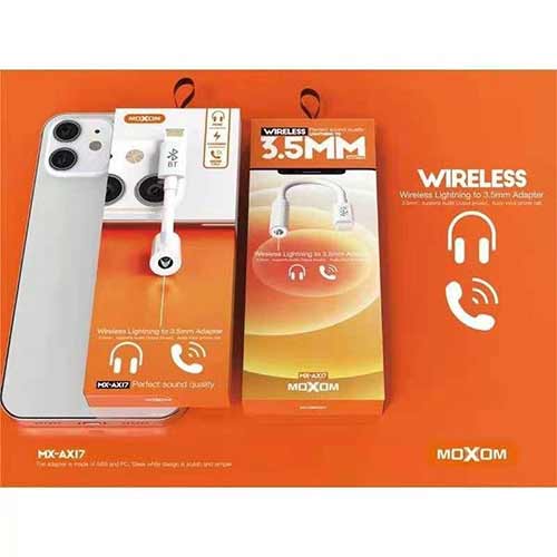 تصویر  مبدل لایتنینگ به جک 3.5 میلی متری موکسوم مدل MX-AX17