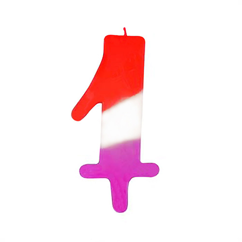 شمع سه رنگ پرچمی عدد 1