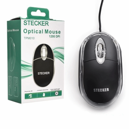 ماوس سیم دار STECKER مدل TPM010 رنگ مشکی