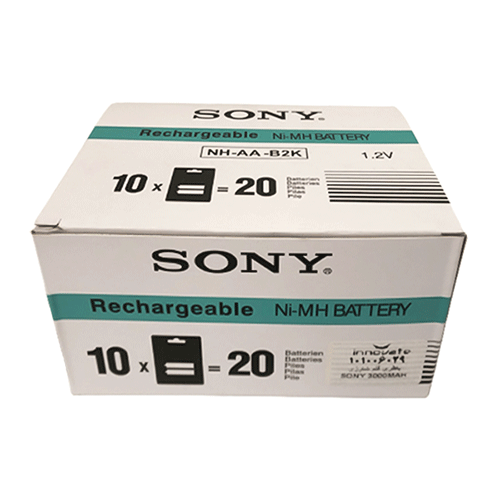 تصویر  باتری قلمی شارژی Sony مدل NH-AA-B2K جعبه 10 بسته ای