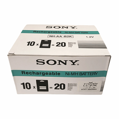 تصویر  باتری قلمی شارژی Sony مدل NH-AA-B2K جعبه 10 بسته ای