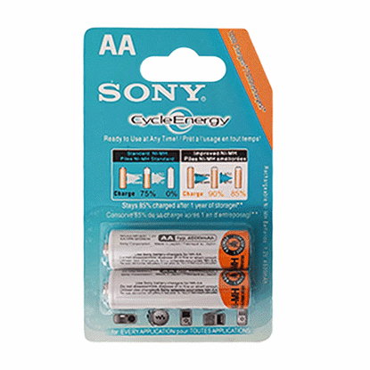 تصویر  باتری قلمی شارژی Sony مدل NH-AA-B2K بسته 2 عددی