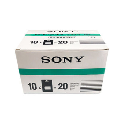 تصویر  باتری نیم قلمی شارژی Sony مدل NH-AAA-B2K جعبه 10 بسته ای
