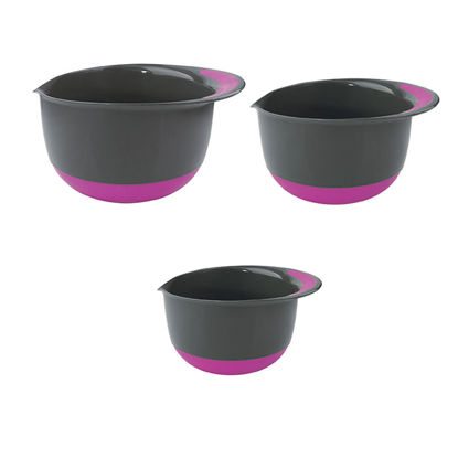 تصویر  کاسه مخلوط کن KLEEZ مجموعه سه عددی رنگ صورتی