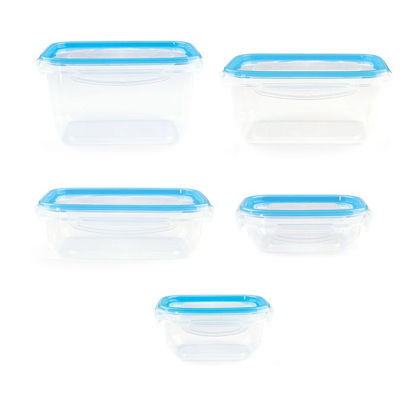 تصویر  ظرف نگهدارنده kleez  مجموعه 5 عددی رنگ آبی