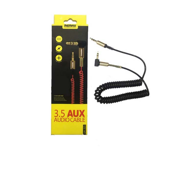 تصویر  کابل AUX ریمکس مدل فنری طول 1.8 متر رنگ مشکی