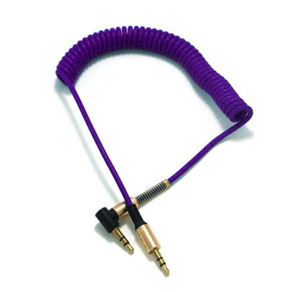 تصویر  کابل AUX ریمکس مدل فنری طول 1.8 متر رنگ بنفش