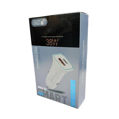 تصویر  شارژر فندکی SMART مدل WKN-704 رنگ مشکی