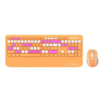 تصویر  کیبورد و ماوس بی سیم هترون مدل HKCW350