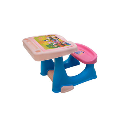 تصویر  میز تحریر فیروزه ای صندلی قرمز کودک دانا