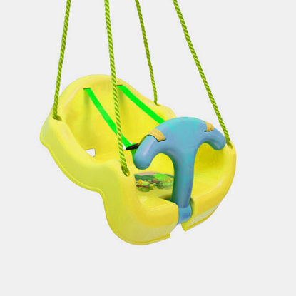 تصویر  تاب کودک زرد رنگ هانی