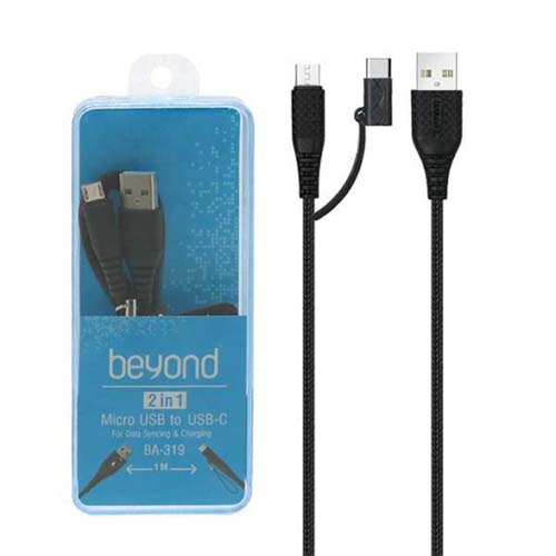 تصویر  کابل تبدیل USB به MicroUSB / USB-C بیاند مدل BA-319 طول 1متر