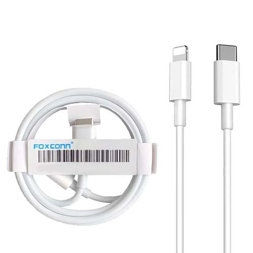 تصویر  کابل شارژ USB-C به لایتنینگ Foxconn طول 1 متر جعبه ای
