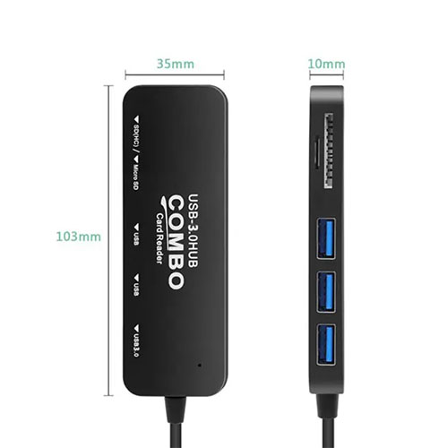 تصویر  هاب و رم ریدر 5 پورت USB 3.0 مدل Combo