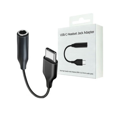 تصویر  مبدل USB-C به جک 3.5 میلی متر صدا مشکی