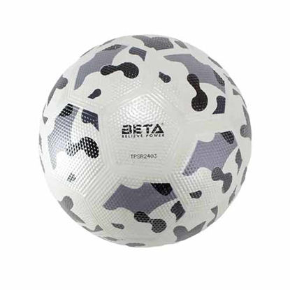 تصویر  توپ فوتبال لاستیکی بتا سایز 4 طرح ارتشی سفید