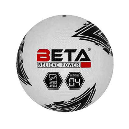 تصویر  توپ فوتبال لاستیکی بتا سایز 4 مدل گلف سفید