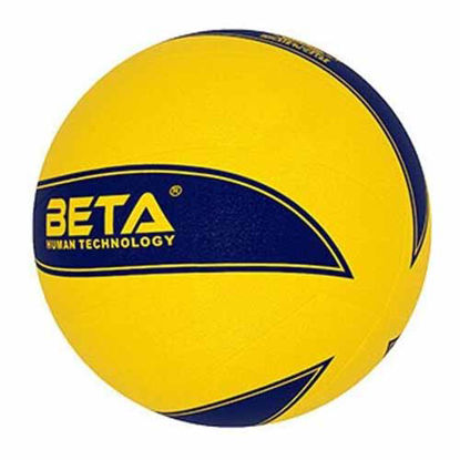 تصویر  توپ والیبال لاسیتکی بتا سایز 5 رنگ زرد آبی