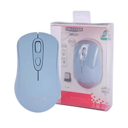 تصویر  ماوس بی سیم مچر مدل MR-251 طوسی آبی
