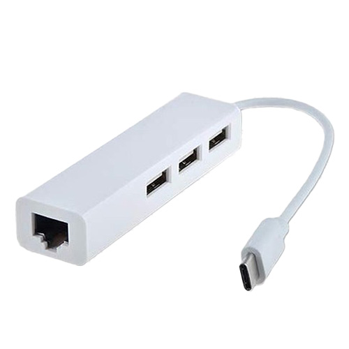 تصویر  هاب 3 پورت USB-C به LAN و USB رویال مدل RC-4030