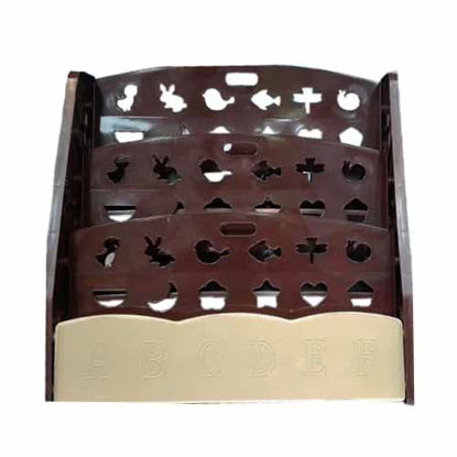 تصویر  قفسه کتاب اتاق کودک مانا قهوه‌ای