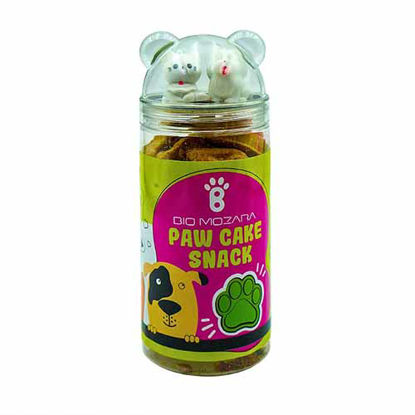 تصویر  غذای تشویقی گربه و سگ بایو موزارا کیک طرح پنجه