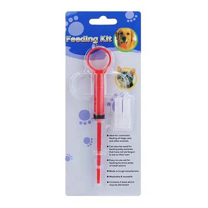 تصویر  قرص و شربت خوران سگ و گربه قرمز