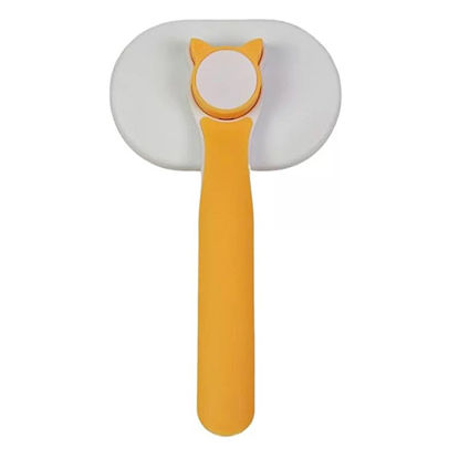 تصویر  برس مو سگ و گربه تخلیه دار بایو موزارا کد 1006 سفید-نارنجی