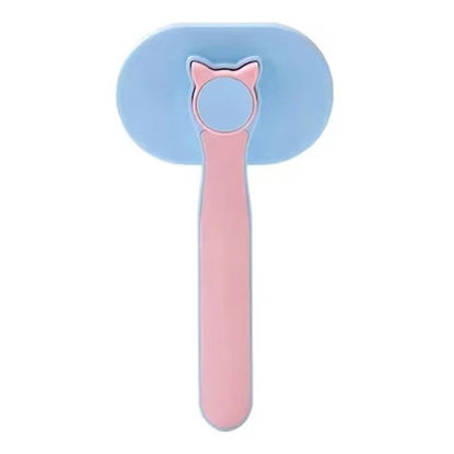 تصویر  برس مو سگ و گربه تخلیه دار بایو موزارا کد 1006 آبی-صورتی