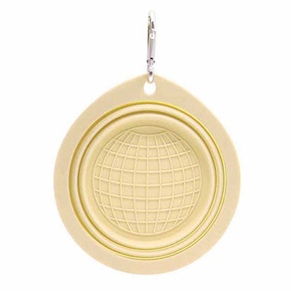 تصویر  ظرف غذای همراه سگ و گربه بایو موزارا مدل تاشو کرم