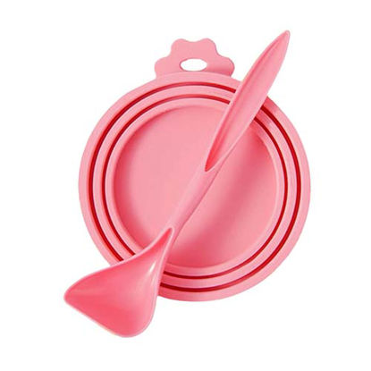 تصویر  درب و قاشق کنسرو سگ و گربه بایو موزارا صورتی