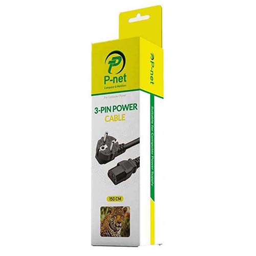 تصویر  کابل برق سه پین کامپیوتر پی نت طول 1.5 متر