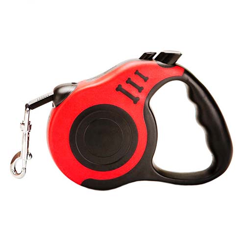 تصویر  بند قلاده سگ و گربه طول 5 متری قرمز