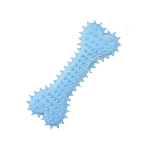 تصویر  اسباب بازی دندانی سگ بایو موزارا مدل قلب و استخوان آبی و سرخابی