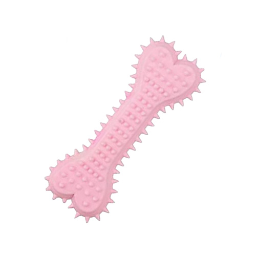 تصویر  اسباب بازی دندانی سگ بایو موزارا مدل قلب و استخوان صورتی و سبز