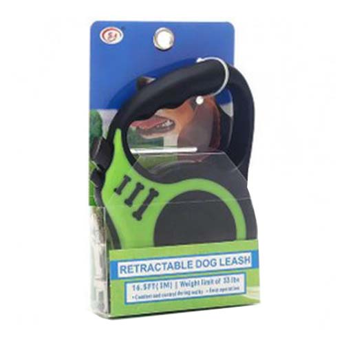 تصویر  بند قلاده سگ و گربه طول 3 متری سبز