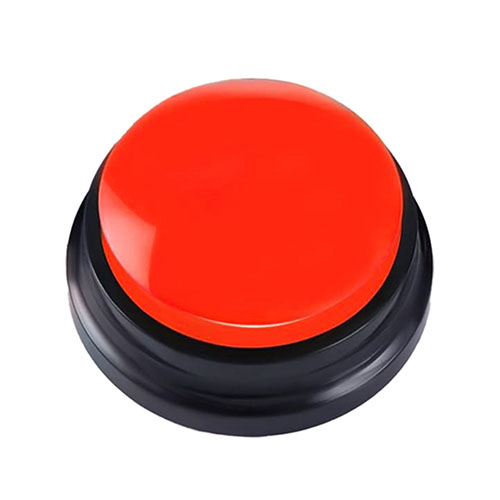 تصویر  دکمه صحبت آموزشی سگ و گربه قابل ضبط صدا قرمز