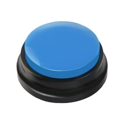 تصویر  دکمه صحبت آموزشی سگ و گربه قابل ضبط صدا آبی