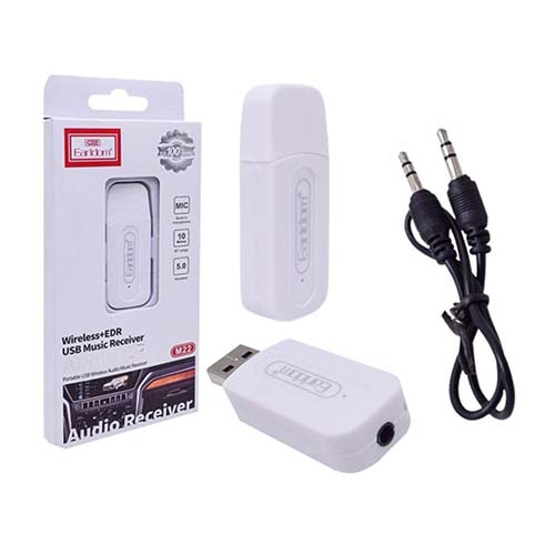 تصویر  گیرنده بلوتوث موزیک ارلدام مدل ET-M22 سفید