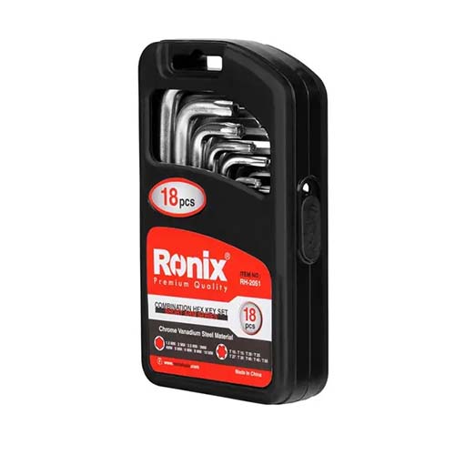 تصویر  آچار آلن و ستاره ای رونیکس مدل 2051 مجموعه 18 عددی