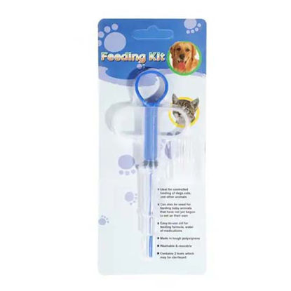 تصویر  قرص و شربت خوران سگ و گربه آبی