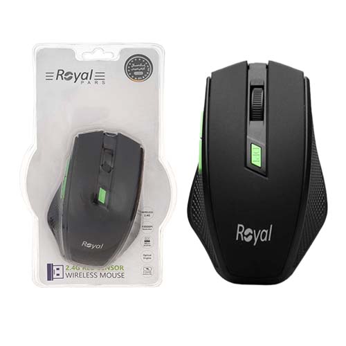 تصویر  ماوس بی سیم رویال مشکی-سبز مدل MW-213