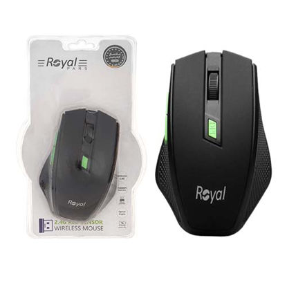 تصویر  ماوس بی سیم رویال مشکی-سبز مدل MW-213