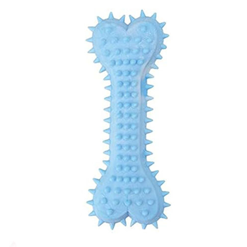 تصویر  اسباب بازی دندانی سگ بایو موزارا مدل قلب و استخوان آبی و سبز