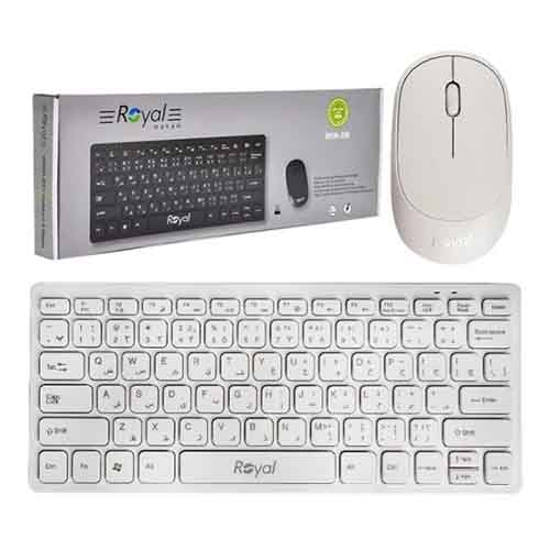 تصویر  ست کیبورد و ماوس بی سیم رویال مدل KM-810 سفید