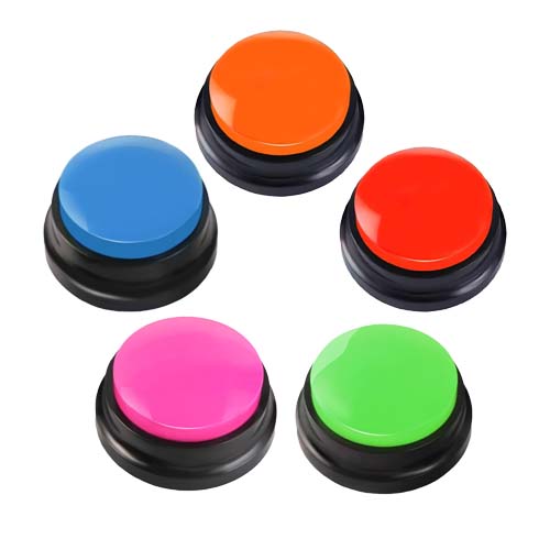 تصویر  دکمه صحبت آموزشی سگ و گربه قابل ضبط صدا زرد