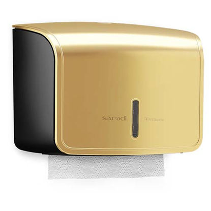 تصویر  جا دستمال کاغذی سارودی (ایمن آب) مدل ورونا طلایی براق